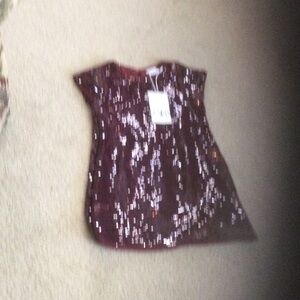 Burgundy Sequin Sleeveless Top